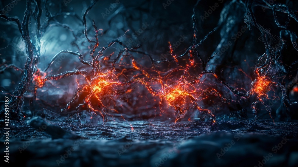 Poster harnessing human energy a conceptual scene of technology dark environment abstract viewpoint innovat