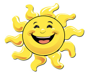 Smiling Sun Cartoon Mascot Character