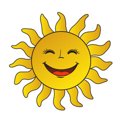 Smiling Sun Cartoon Mascot Character