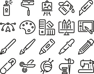 vector set of office tools