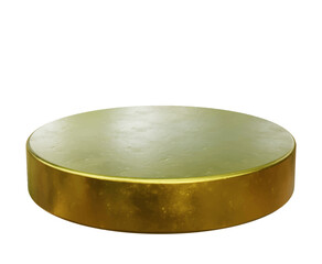 Gold podium cylinder 3D vector illustration