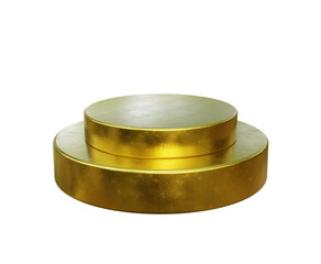 Gold podium cylinder 3D vector illustration