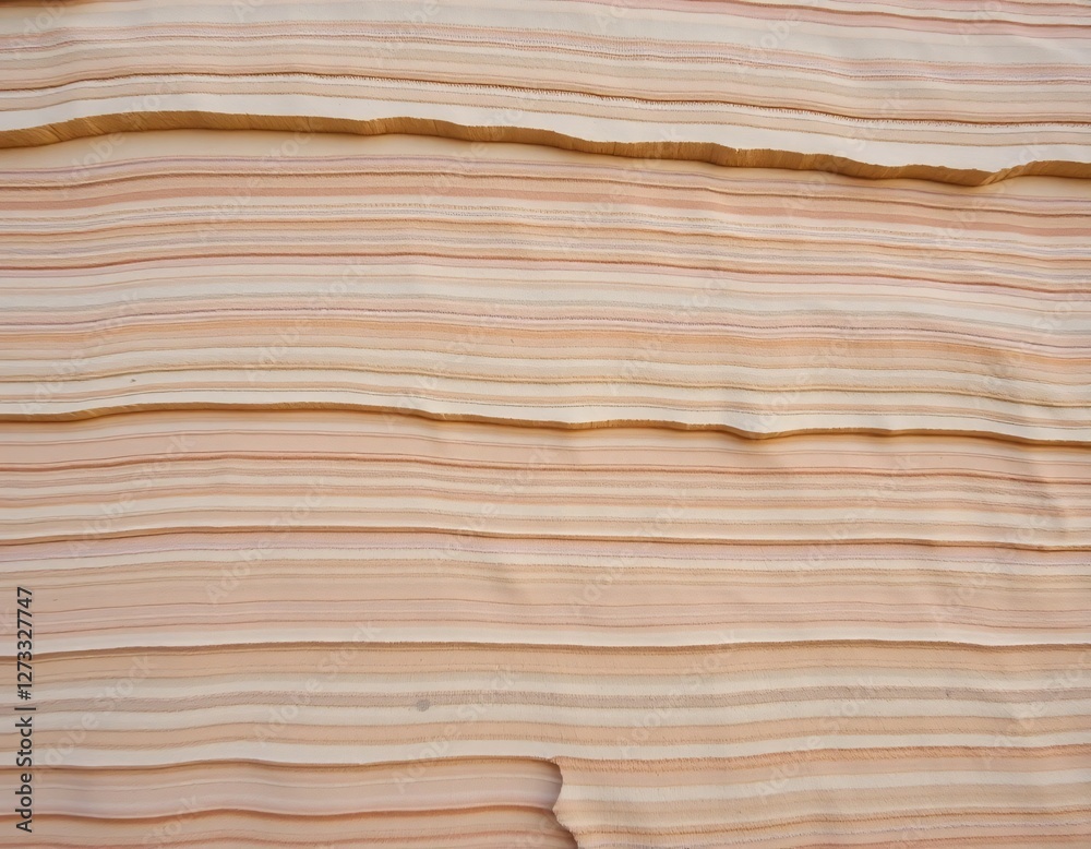 Aufkleber Gentle Beige Waves. Abstract Background Texture in Soft Peach and Cream. Flowing Horizontal Stripes Create a Calming Surface. Serene and Warm. Perfect for Design Projects and Creative Visuals.