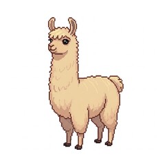 Fototapeta premium Pixel art minimalist llama