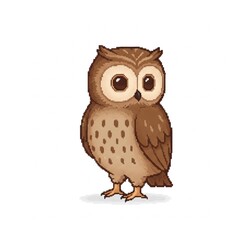 Obraz premium Pixel art minimalist owl