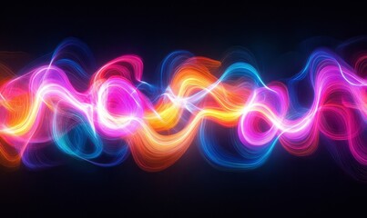 Fototapeta premium Neon Light Trail Abstract Background, Generative AI