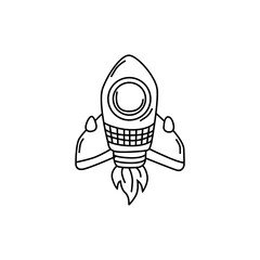 rocket Icon vector design template and illustration with editabale stroke
