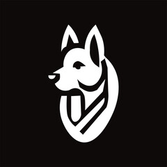 Modern Geometric Dog Logo – Minimalist Husky Icon for Branding