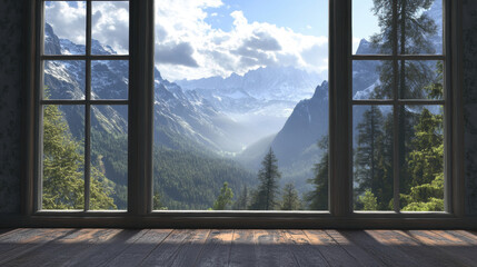 Fototapeta premium Mountain vista resort scenery nature landscape scene scenery wallpaper backdrop