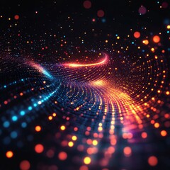 Obraz premium Abstract Business Futuristic Background with Glowing Light, Generative AI