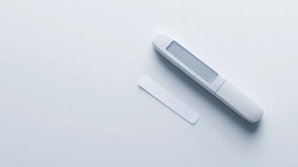 Naklejka premium A glucose meter with a clean test strip ready for use. Featuring health awareness and diabetes care