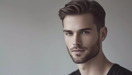 Obraz premium Minimalist Male Model Beauty Shot