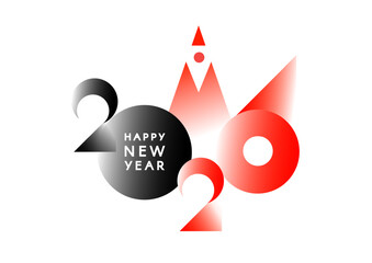 Happy New 2026 Year minimal text design isolated on white. Banner, poster, header and card template.