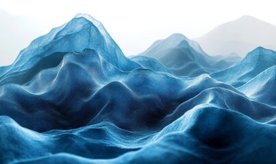 Obraz premium Abstract Digital 3D Landscape Background with Grainy Texture, Generative AI