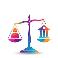 Abstract representation of a scale balancing a consumer and a business