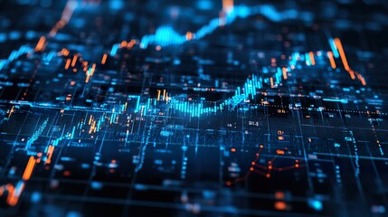 Blue Digital Stock Market Chart
