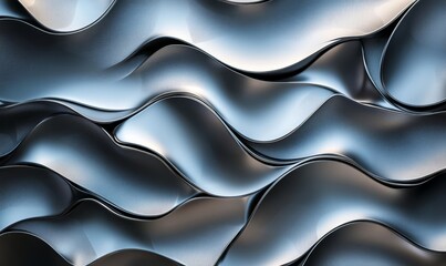 Obraz premium Chrome Metal Texture in Abstract Pattern, Generative AI