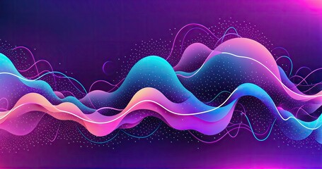 Background with Ethereal Tapes in a Digital World