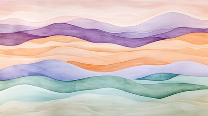 Obraz premium Abstract Pastel Landscape of Rolling Hills