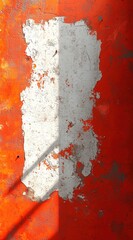 Fototapeta premium Orange Painted Wall with Chipping Plaster Texture