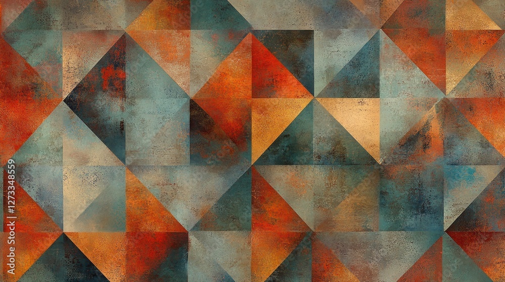 Poster abstract geometric pattern with earthy tones