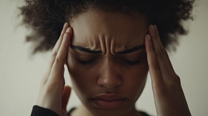 Withdrawal symptoms cause confusion. A person rubbing their temples, appearing lost