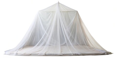 White Mosquito Net on White Background