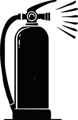 fire extinguisher vector, fire killer, fire reel hose on isolated background. Fire extinguisher icon in flat icon design