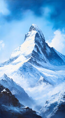 The majestic snow-capped peak of the Matterhorn in Switzerland

