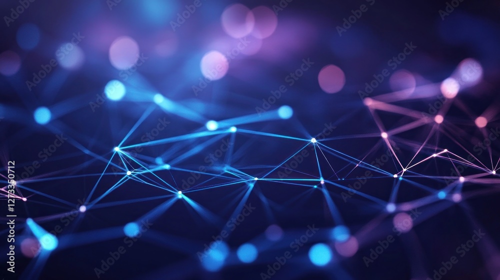 Aufkleber Abstract Network Showing Connections And Data Flow