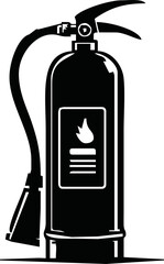 fire extinguisher vector, fire killer, fire reel hose on isolated background. Fire extinguisher icon in flat icon design