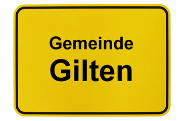 Illustration eines Ortsschildes der Gemeinde Gilten in Niedersachsen