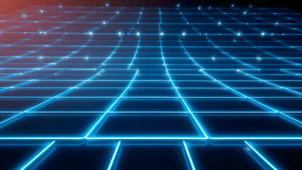 Futuristic Grid with Glowing Lines for High-Tech Design