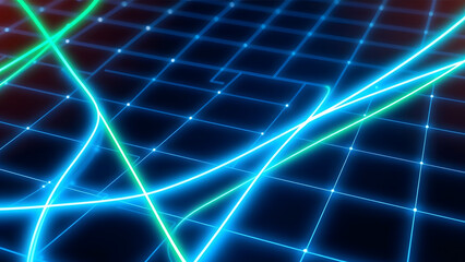 Futuristic Grid with Glowing Lines for High-Tech Design