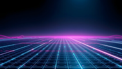 Futuristic Grid with Glowing Lines for High-Tech Design