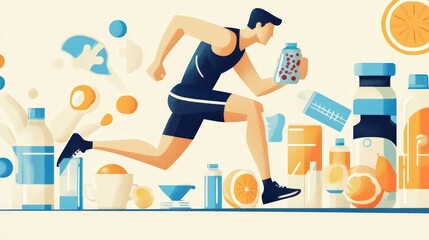 sports nutrition, explaining how carbohydrate, protein, and fat intake affect athletic performance, alongside hydration tips and recovery strategies.
