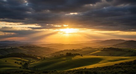 sunset in the mountains