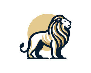 Lion Full Body Logo Design Vector Template. 