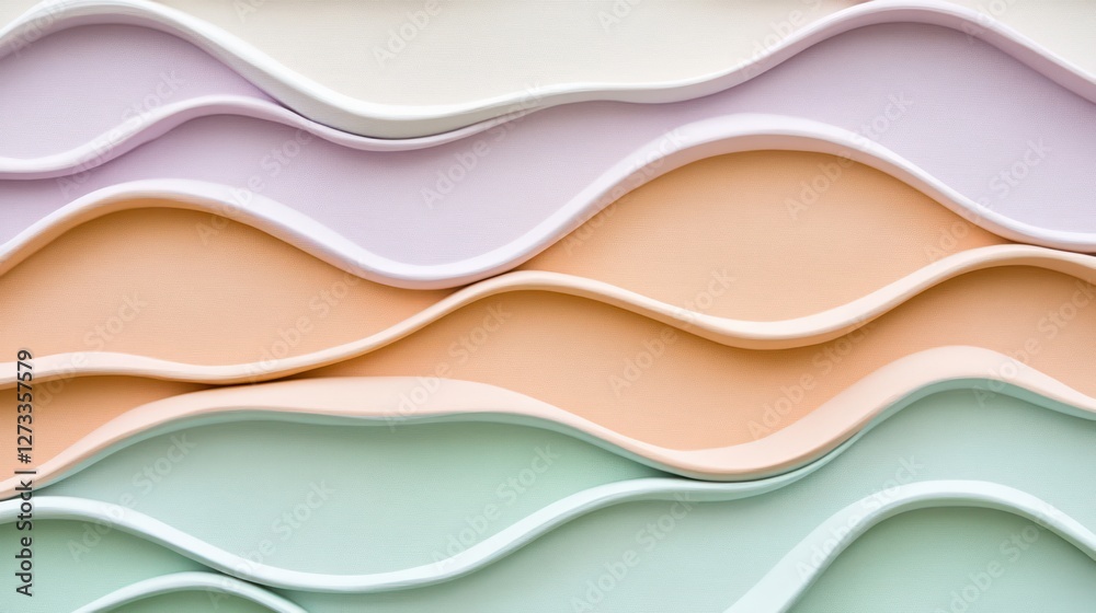 Poster abstract pastel wave pattern background design