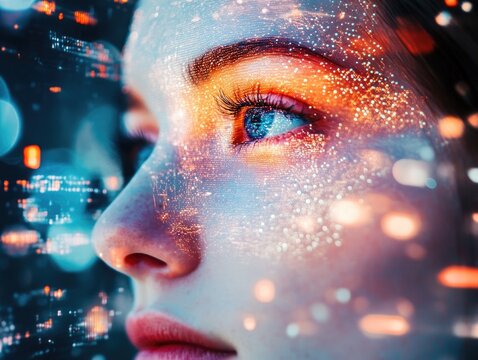 Data Stream Reflection, The Future is Now - Digital Connection Concept