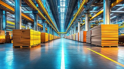Fototapeta premium Vast Warehouse: Storage and Distribution Center