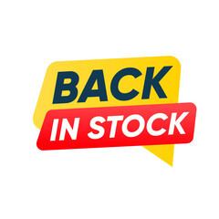Back In Stock Banner Label Vector Design