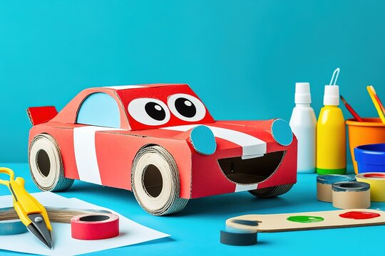 Adorable Cardboard Car Craft Project for Kids