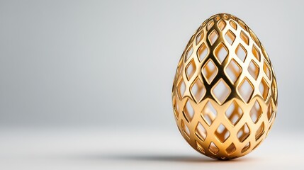 This beautifully designed gold egg features an elegant mesh design, creating a sophisticated and striking decorative piece that enhances any setting with luxury.