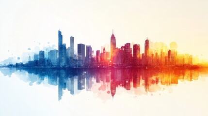 Fototapeta premium Modern Cityscape with Abstract Business Design, Generative AI