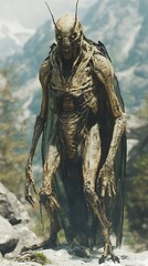 Mutant Insect Monster Terrorizing Post Apocalyptic Wasteland in Horror Fantasy Picture