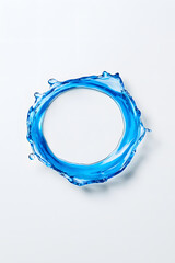 Water liquid splash ring isolated on white background