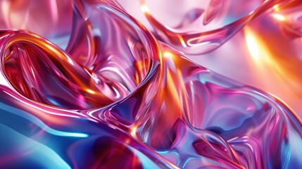 Abstract trendy holographic background. hologram gradient background with metalic waves.