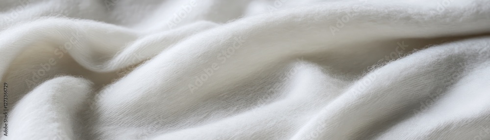 Poster soft white fabric with gentle folds and delicate texture