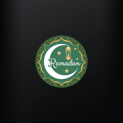 Arabic islamic logo design, Ramadan kareem design, Mosque icon crescent moon Vector design greeting islamic symbol
